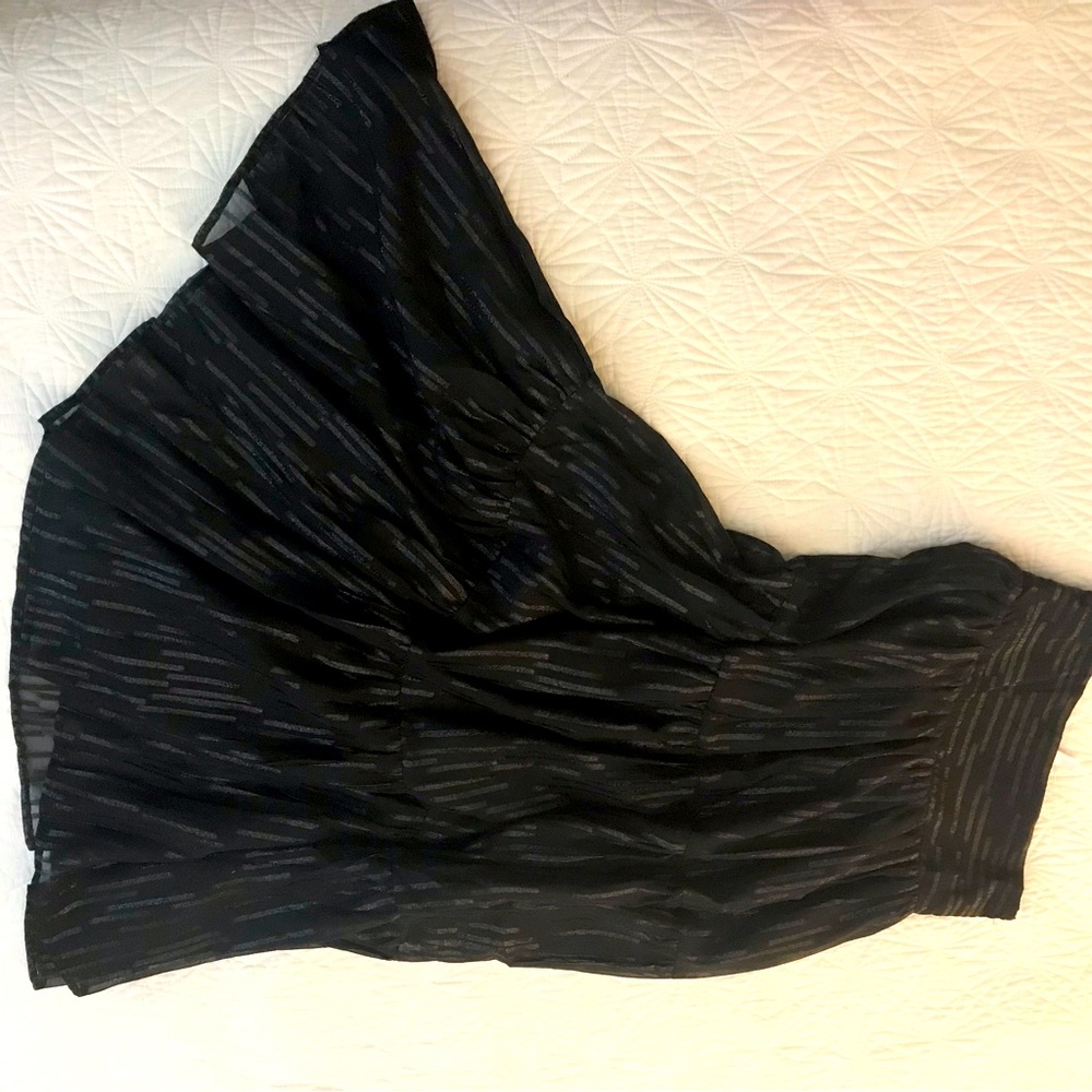 Black skirt with barely contrasting metallic highlights